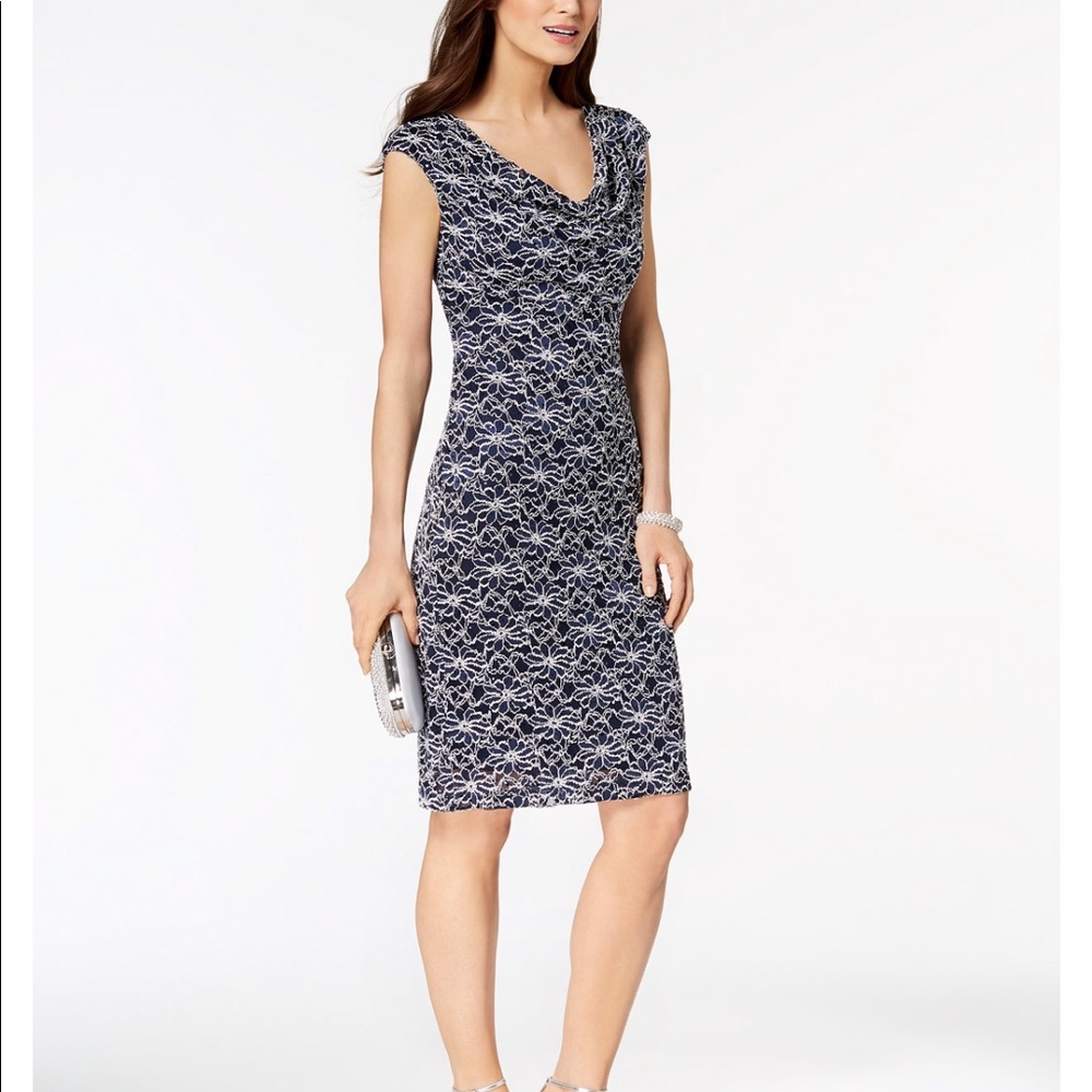 Connected Embellished Lace Sheath Dress